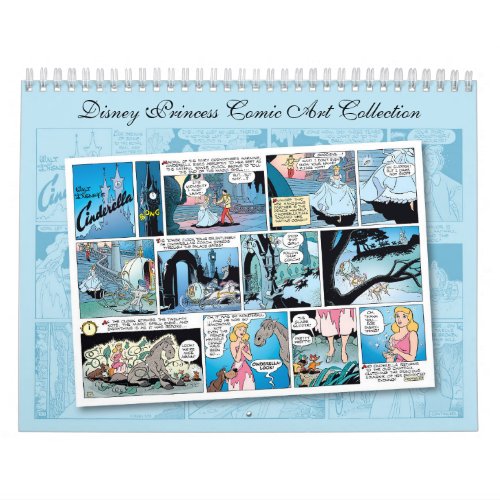 Disney Princess Comic Art Collection Calendar - This Vintage Disney Comic Art Collection features the story of Cinderella and Sleeping Beauty.