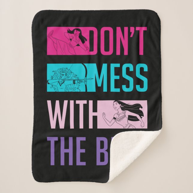 Disney Princess "Don't Mess With The Best" Sherpa Blanket (Front)