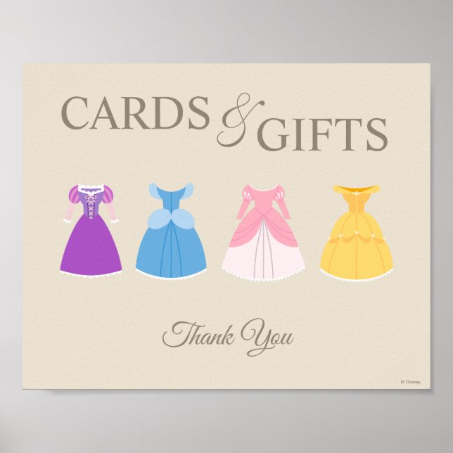 Disney Princess Dress | Cards & Gifts Baby Shower Poster (Front)