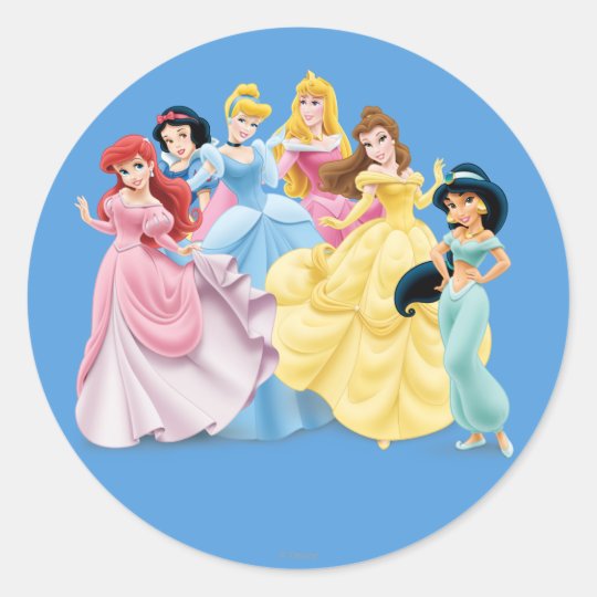 disney princess dressed to impress classic round sticker zazzlecom