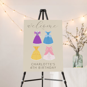 Disney Princess Dresses Birthday Welcome Sign