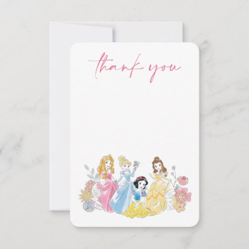 Disney Princess Floral  Baby Shower Thank You Invitation