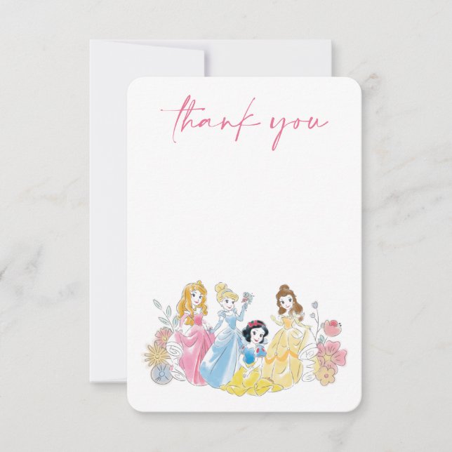 Disney Princess Floral | Baby Shower Thank You Invitation (Front)