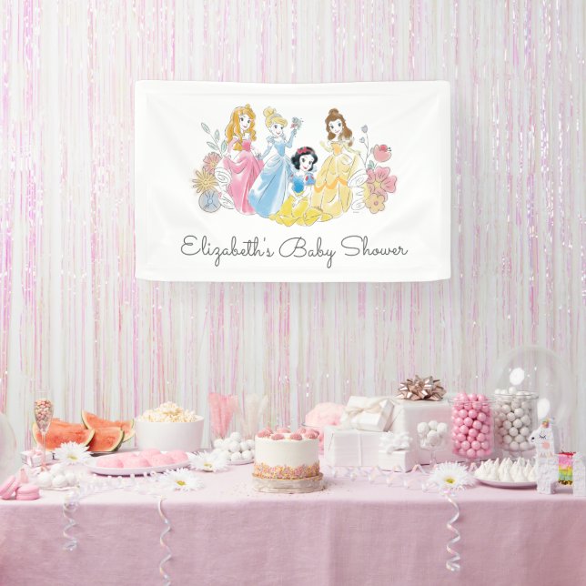 Disney Princess Floral | Girl Baby Shower Banner (Party)