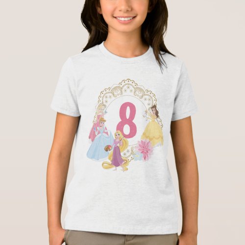 Disney Princess  Floral Gold Birthday Tri_Blend Shirt