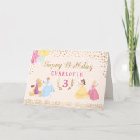 Disney Princess | Floral Gold Confetti Birthday