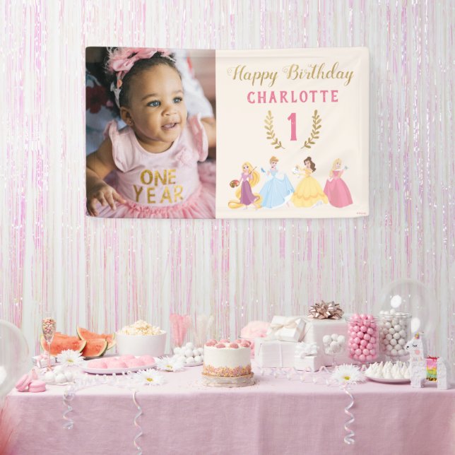Disney Princess | Floral Gold Confetti - Photo Banner (Party)