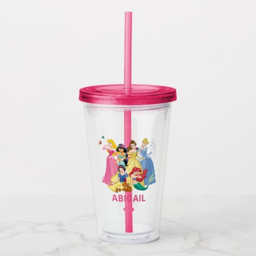 Disney Princess Girls Birthday Party Favor Acrylic Tumbler