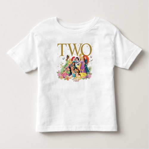 Disney Princess Gold Floral 2nd Birthday Toddler T_shirt