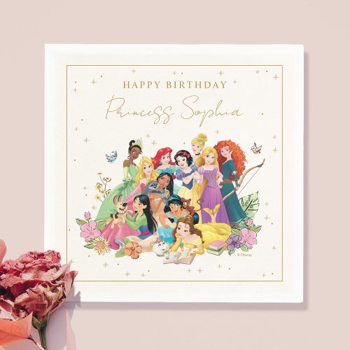 Disney Princess Gold Floral Birthday