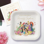 Disney Princess Gold Floral Birthday Paper Plates<br><div class="desc">Add elegance to your celebration with these Disney Princess gold floral birthday paper plates. Featuring beloved princesses like Belle, Ariel, and Cinderella surrounded by delicate floral accents and shimmering gold details, these plates bring fairytale magic to your table. Perfect for princess-themed birthday parties, they combine charm and practicality, making them...</div>