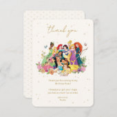 Disney Princess Gold Floral Birthday Thank You (Front/Back)