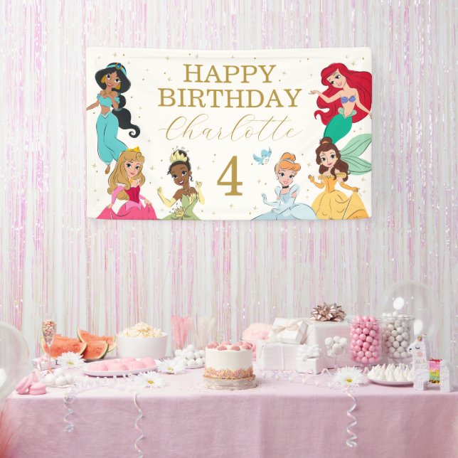 Disney Princess Gold Sparkle Birthday Banner (Party)