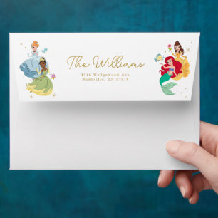 Disney Princess Gold Sparkle Birthday Envelope