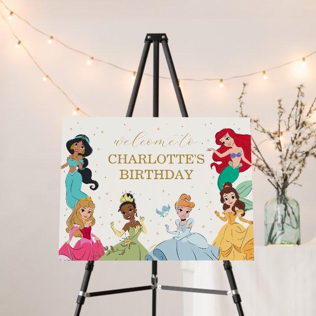 Disney Princess Gold Sparkle Birthday Foam Board (In Situ (Stand))