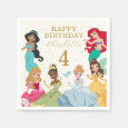 Disney Princess Gold Sparkle Birthday Napkins