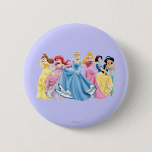Disney Princess   Holding Dresses Out Button