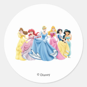 Disney Princess   Holding Dresses Out Classic Round Sticker