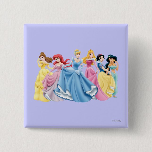 Disney Princess | Holding Dresses Out Pinback Button (Front)