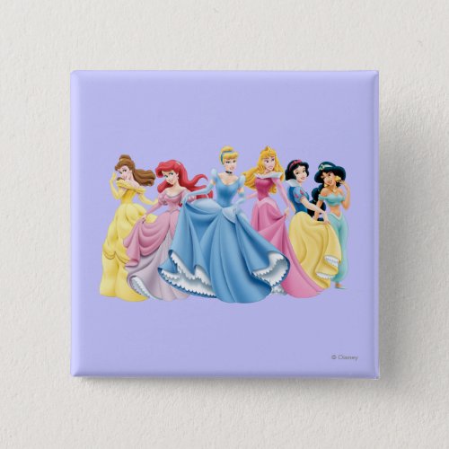 Disney Princess  Holding Dresses Out Pinback Button