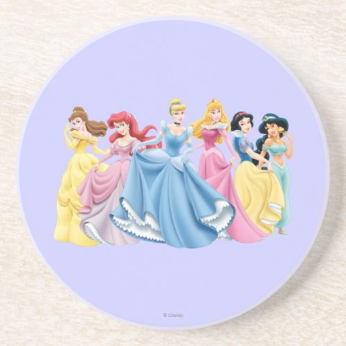 Disney Princess  Holding Dresses Out Sandstone Coaster