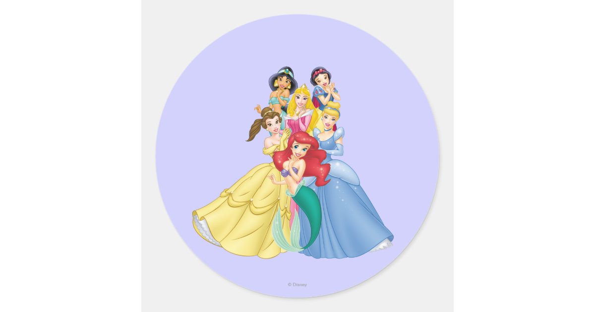 Disney Princess, Holding Hand to Face Classic Round Sticker