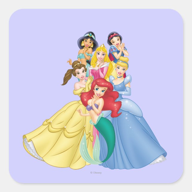 Disney Princess | Holding Hand to Face Square Sticker (Front)