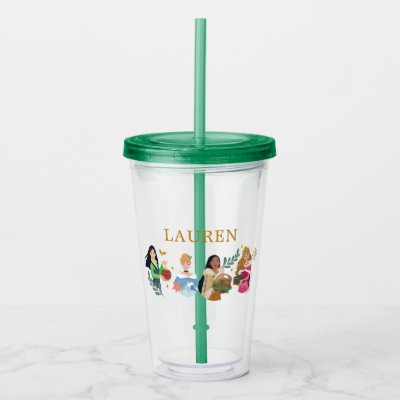 Disney Princess Holiday Birthday Acrylic Tumbler