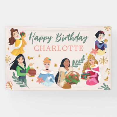 Disney Princess Holiday Birthday Banner