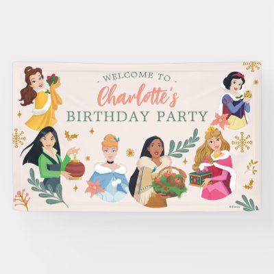 Disney Princess Holiday Birthday Banner