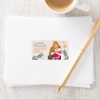 Disney Princess Holiday Birthday Label