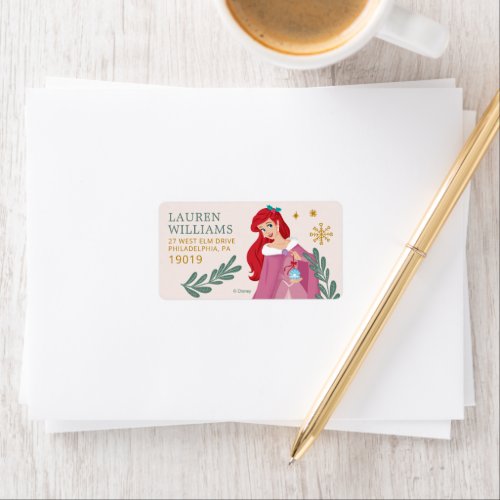Disney Princess Holiday Birthday Label