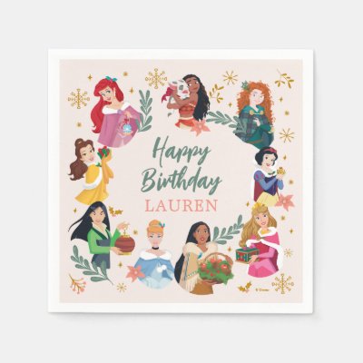 Disney Princess Holiday Birthday Napkins