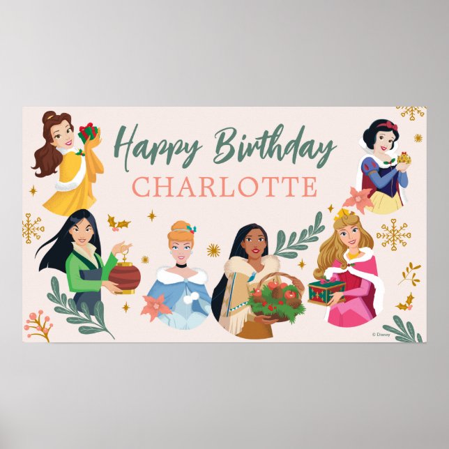 Disney Princess Holiday Birthday Poster (Front)