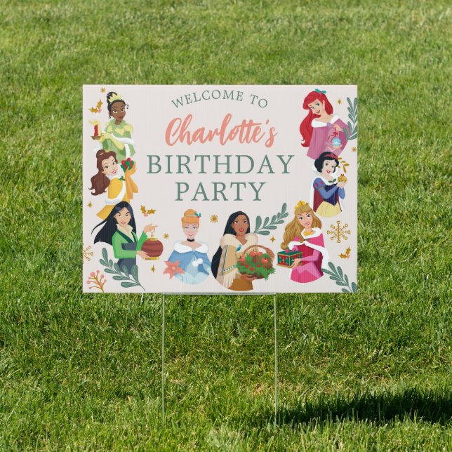 Disney Princess Holiday Birthday Sign (Insitu)