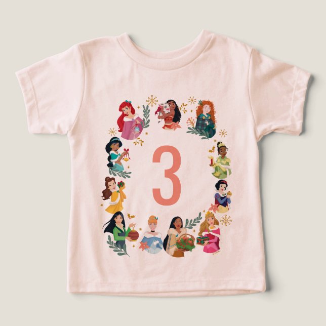 Disney Princess Holiday Birthday  Toddler T-shirt (Design Front)