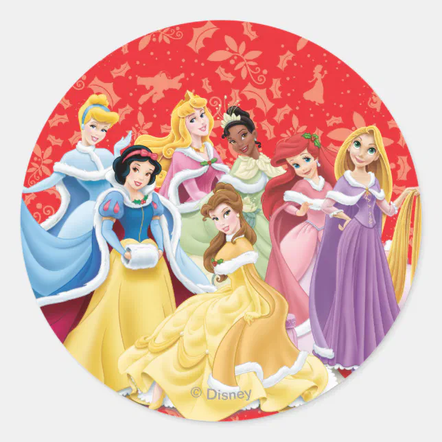 Disney Princess | Holiday Dresses Classic Round Sticker Disney Princess | Holiday Dresses Classic Round Sticker
