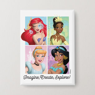 Disney Princess "Imagine, Create, Explore!" Button