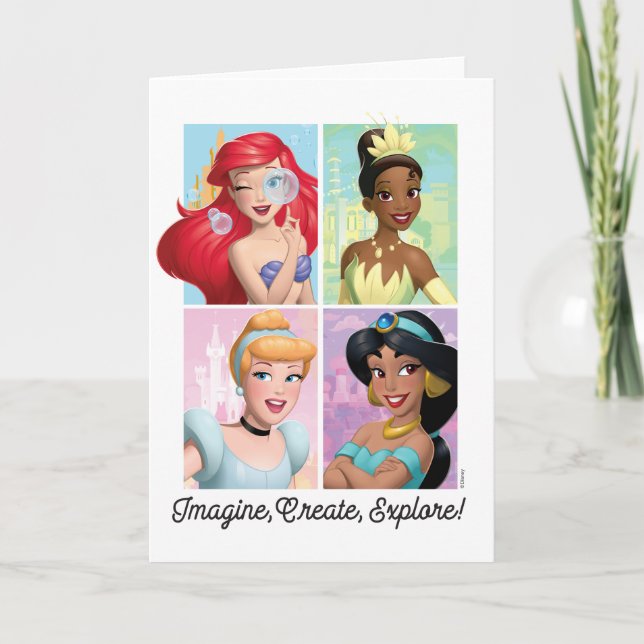 Disney Princess "Imagine, Create, Explore!" Card (Front)