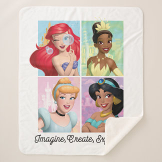 Disney Princess "Imagine, Create, Explore!" Sherpa Blanket