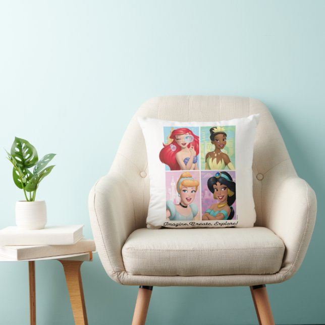Disney Princess "Imagine, Create, Explore!" Throw Pillow (Chair)