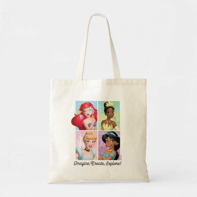 Disney Princess "Imagine, Create, Explore!" Tote Bag (Front)