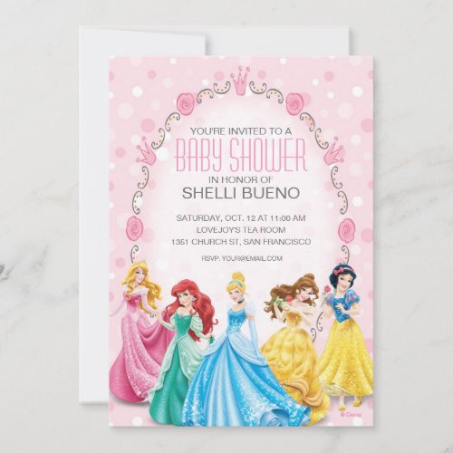 Disney Princess Its a Girl Baby Shower Invitation