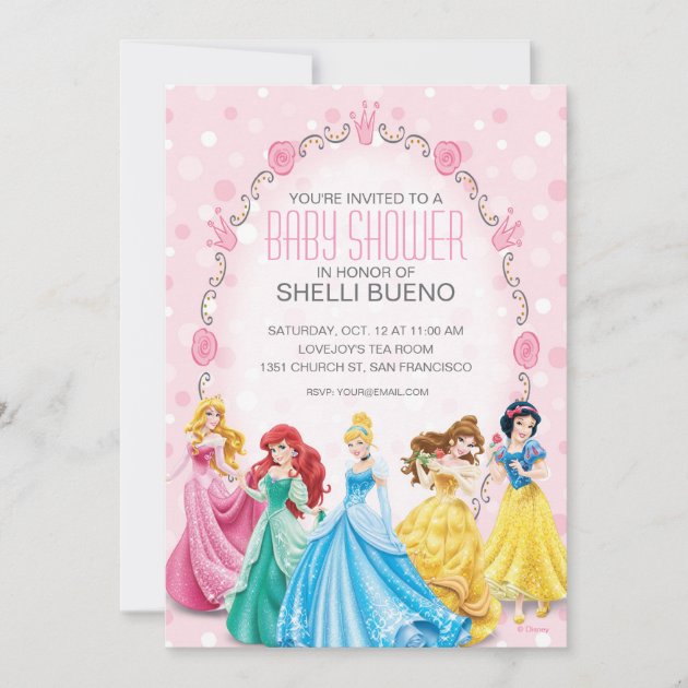 Disney princess sale baby shower invitations