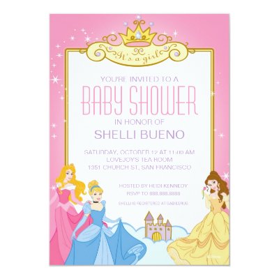 Disney Princess It S A Girl Baby Shower Invitation Zazzle Com