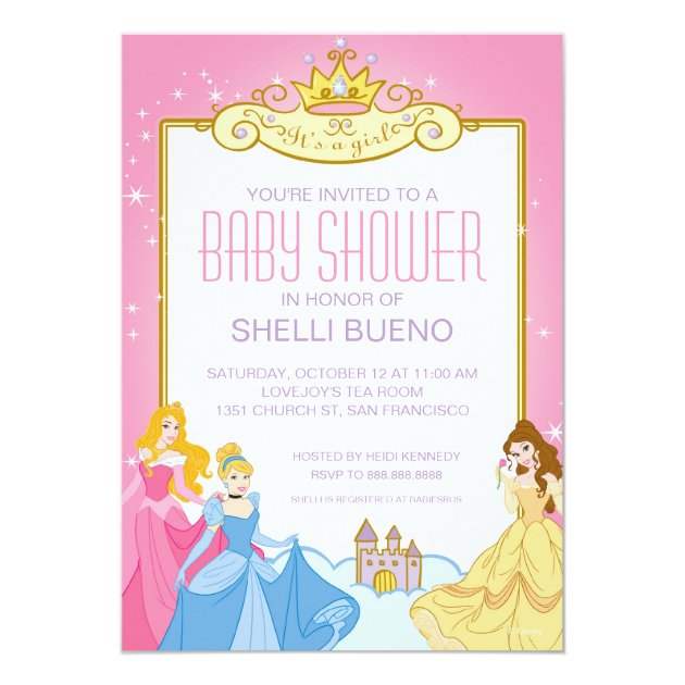 disney princess baby shower invitations