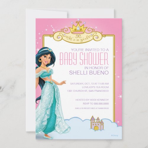 Disney Princess Jasmine It's a Girl Baby Shower Invitation