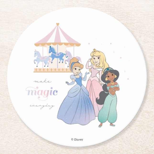 Disney Princess | Make Magic Round Paper Coaster (Front)