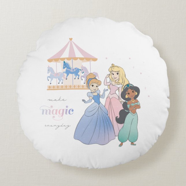 Disney Princess | Make Magic Round Pillow (Front)