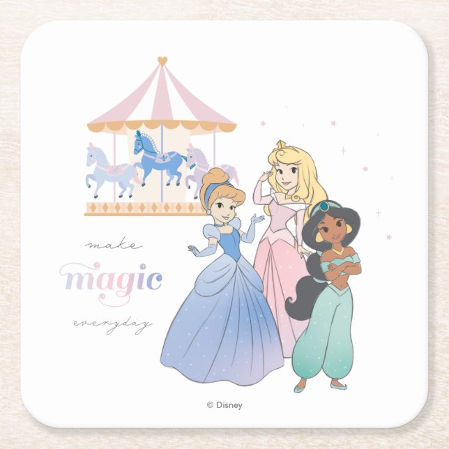 Disney Princess | Make Magic Square Paper Coaster (Front)